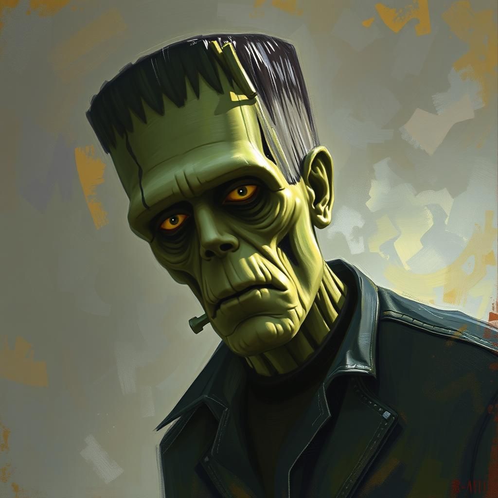 Frankenstein's Monster in Impressionistic Style