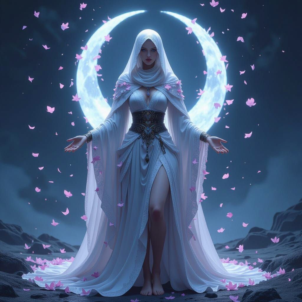 Moon-Tide Priestess in Dark Fantasy Style