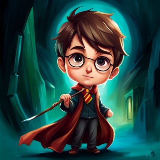 Adorable Chibi Harry Potter Portrait in 8K
