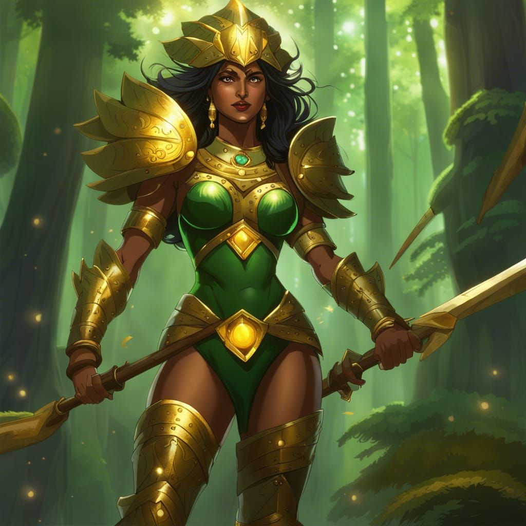 Indian Goddess of the Wild in Steel Armor