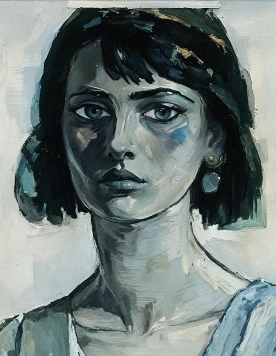 Surreal Odalisque Portrait in Magical Realism Style