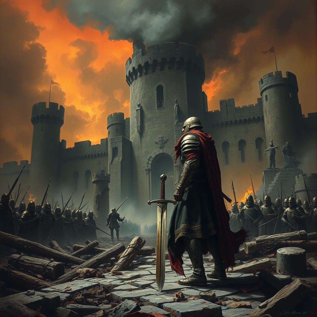 Warrior's Last Stand in Ruined Castle