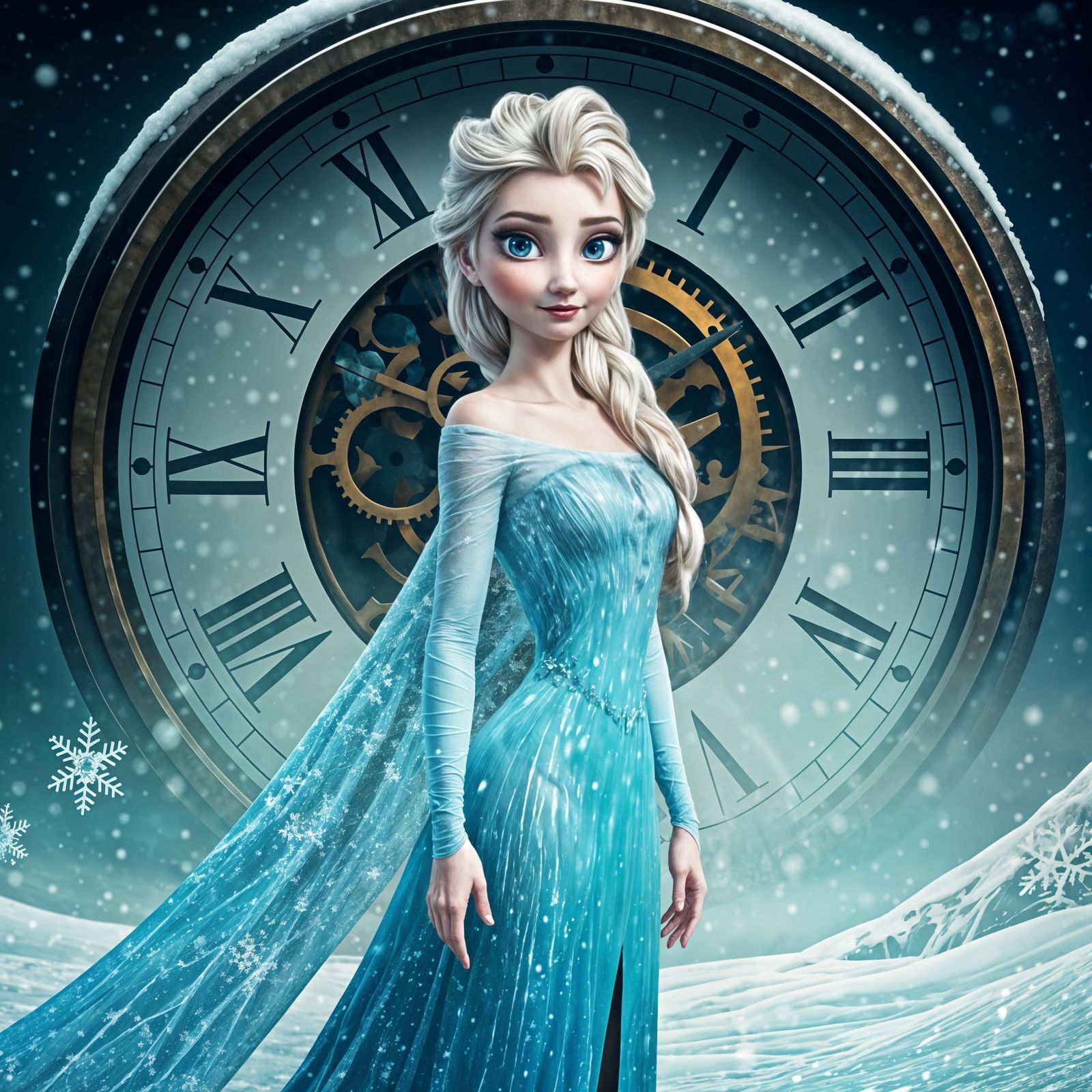 Pixar-Inspired Ice Princess in Snowy Wonderland