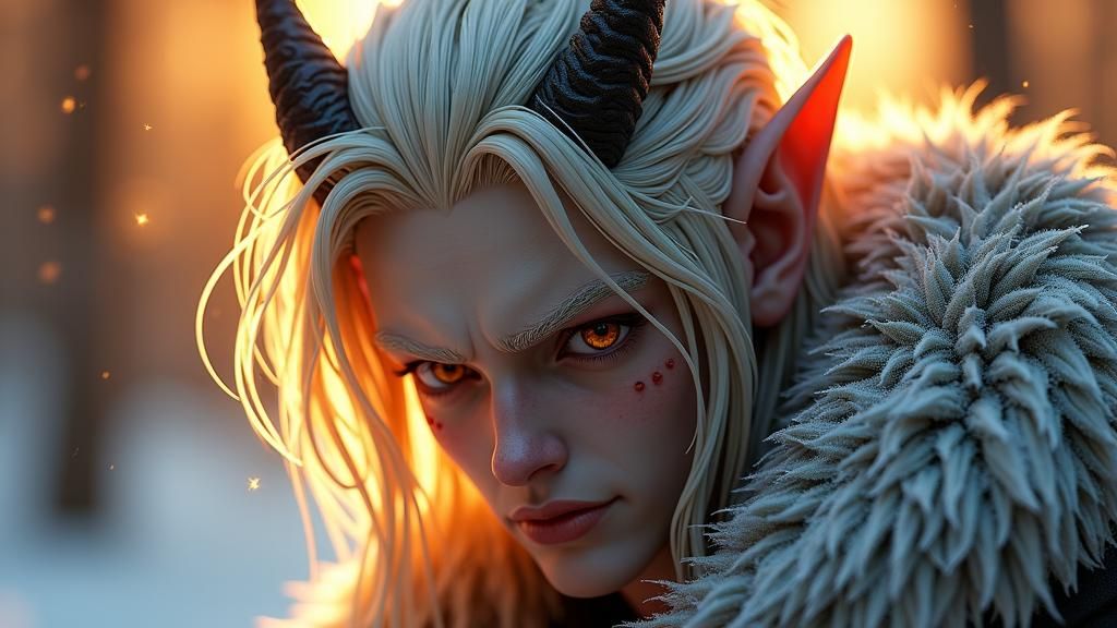 Warmly Lit Wight Devil in 3D Anime Art