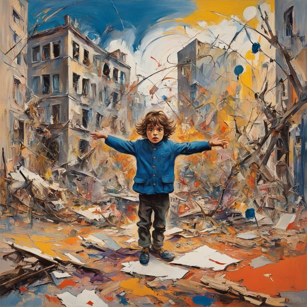 Surrealist Harmony of Innocence and Destruction