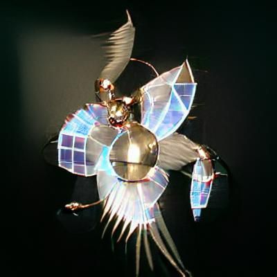 Mechanical Sun with Bladed Wings and Glowing Core