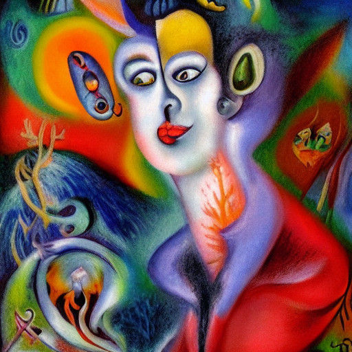 Surrealist Vampire Lost in a Dreamscape of Words