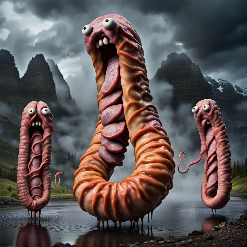 Surreal Sausages in Cosmological Horror Style
