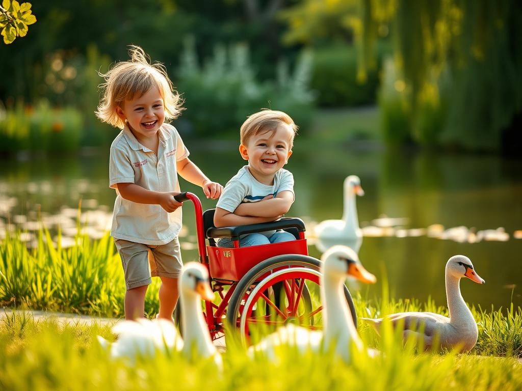 Siblings at Pond in Dreamy Nostalgic Photography Style