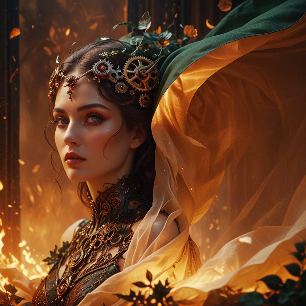Enigmatic Woman Reveals Wisdom and Mystery in Gothic Romanti...