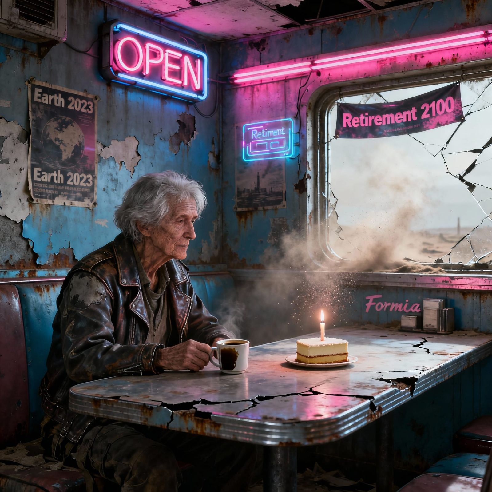 Last Human's Futuristic Retirement Party in Post-Apocalyptic...