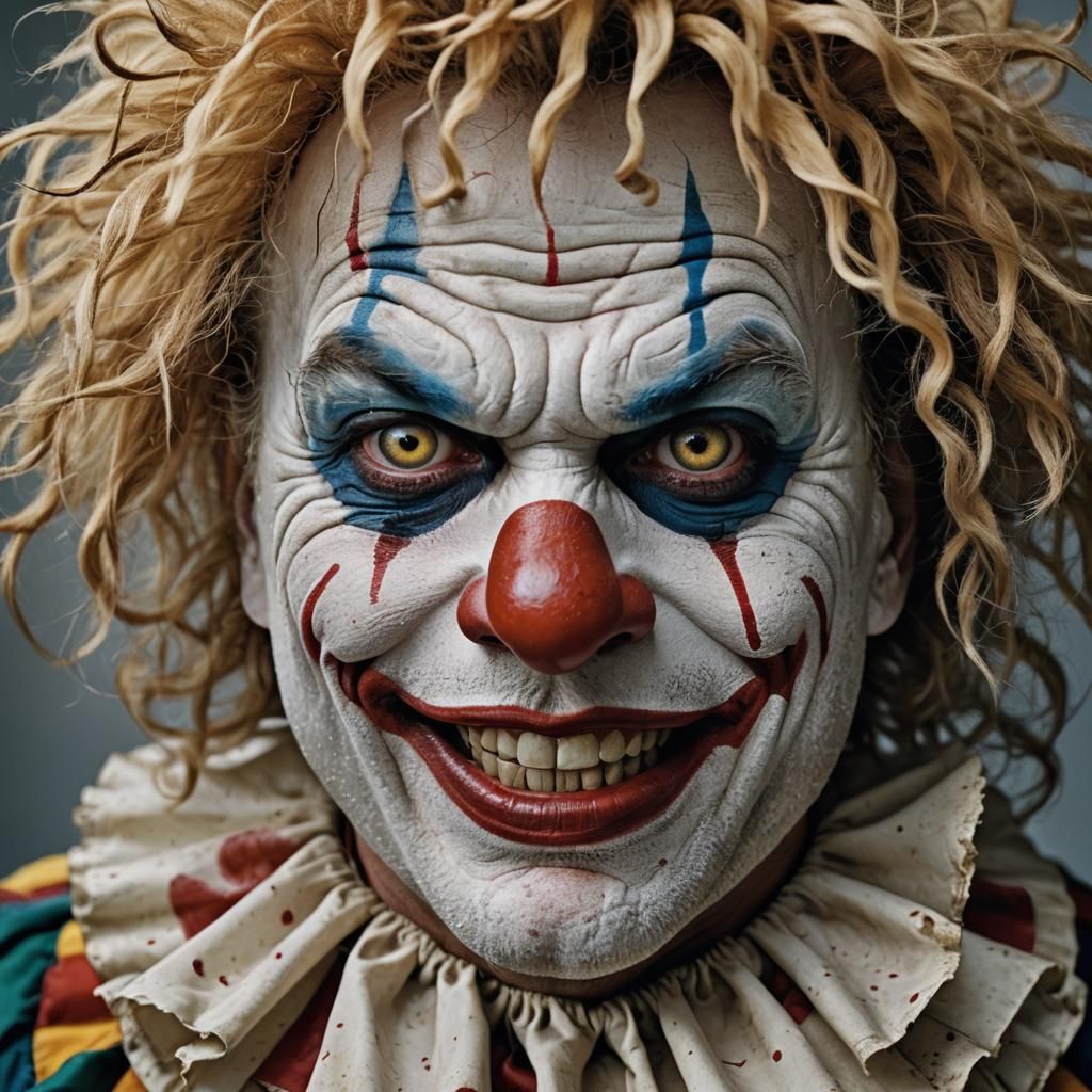 Eerie Clown Portrait in Professional Photography Style