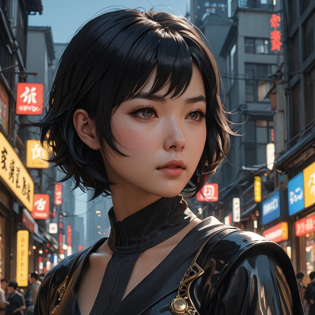 Anime Woman in Detailed 3D Render