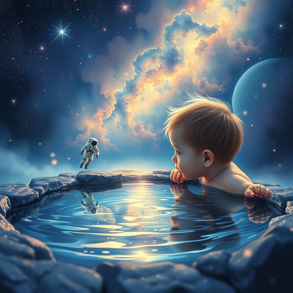 Baby's Astral Reflection: A Cosmic Vision