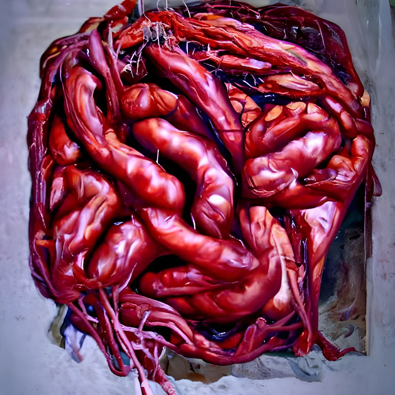 Anatomical Brain Illustration in Oil Painting Style