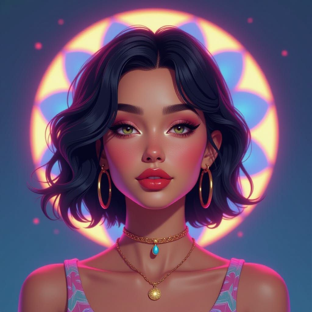 Psychedelic Pop Art Portrait in High Resolution