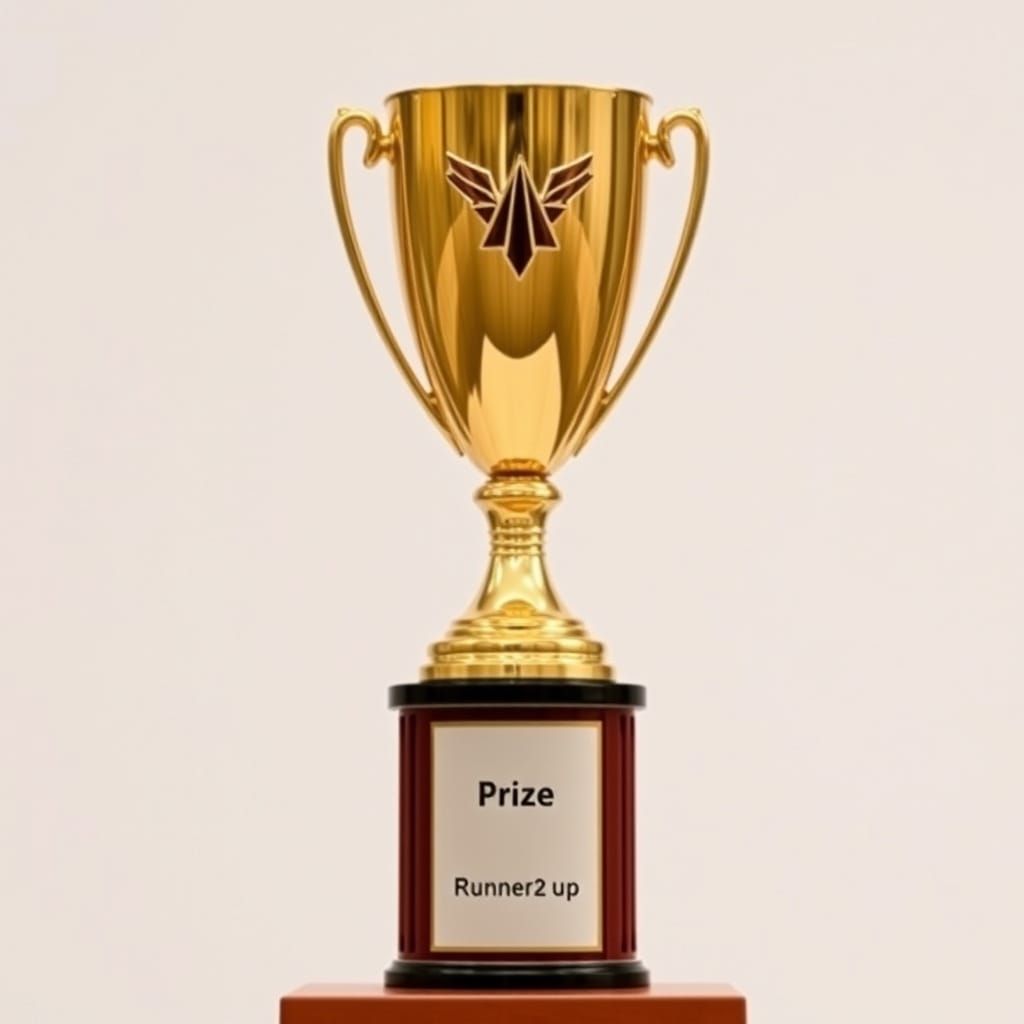 Runner Up Trophy in Gold