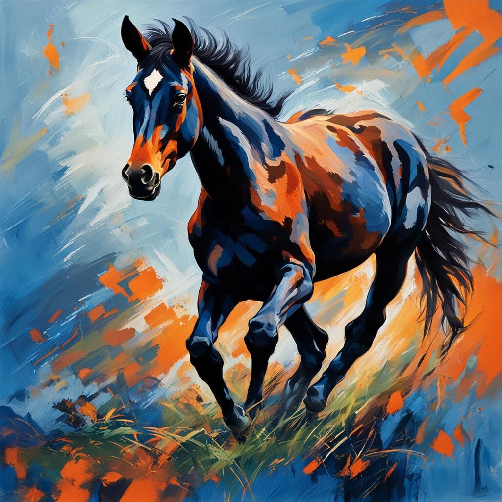 Morgan Foal in Abstract Expressionist Style