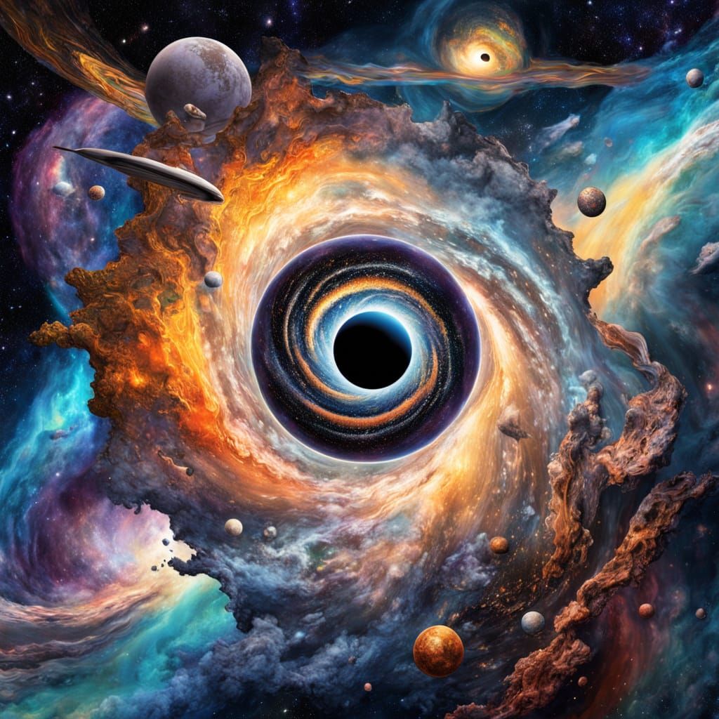 Earth Ensnared: A Cosmic Black Hole Illustration