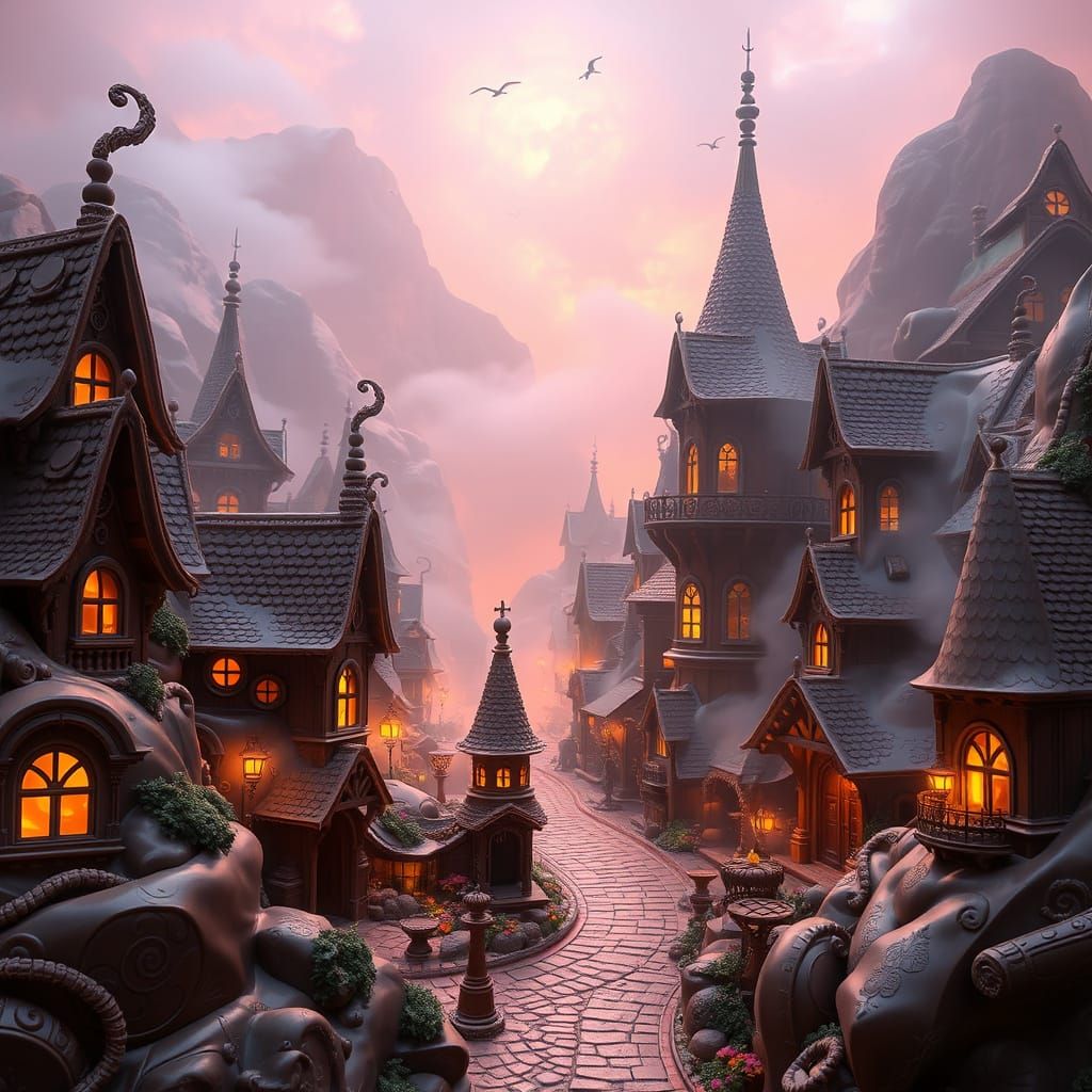 Chocolate Village in Ethereal Light