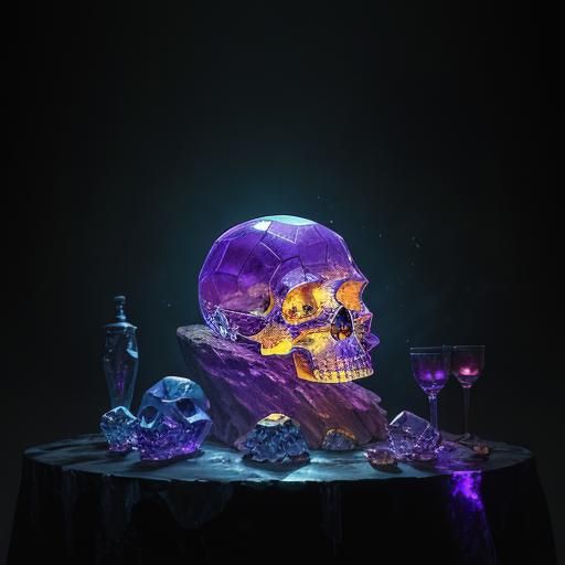 Crystal Skull Art, Dark Fantasy Style