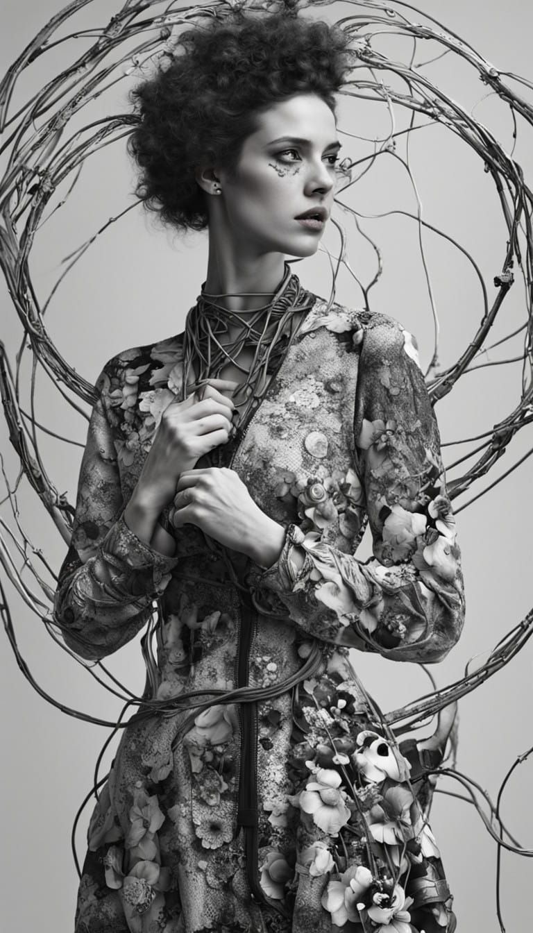 Woman Comforts Broken Mechanical Heart