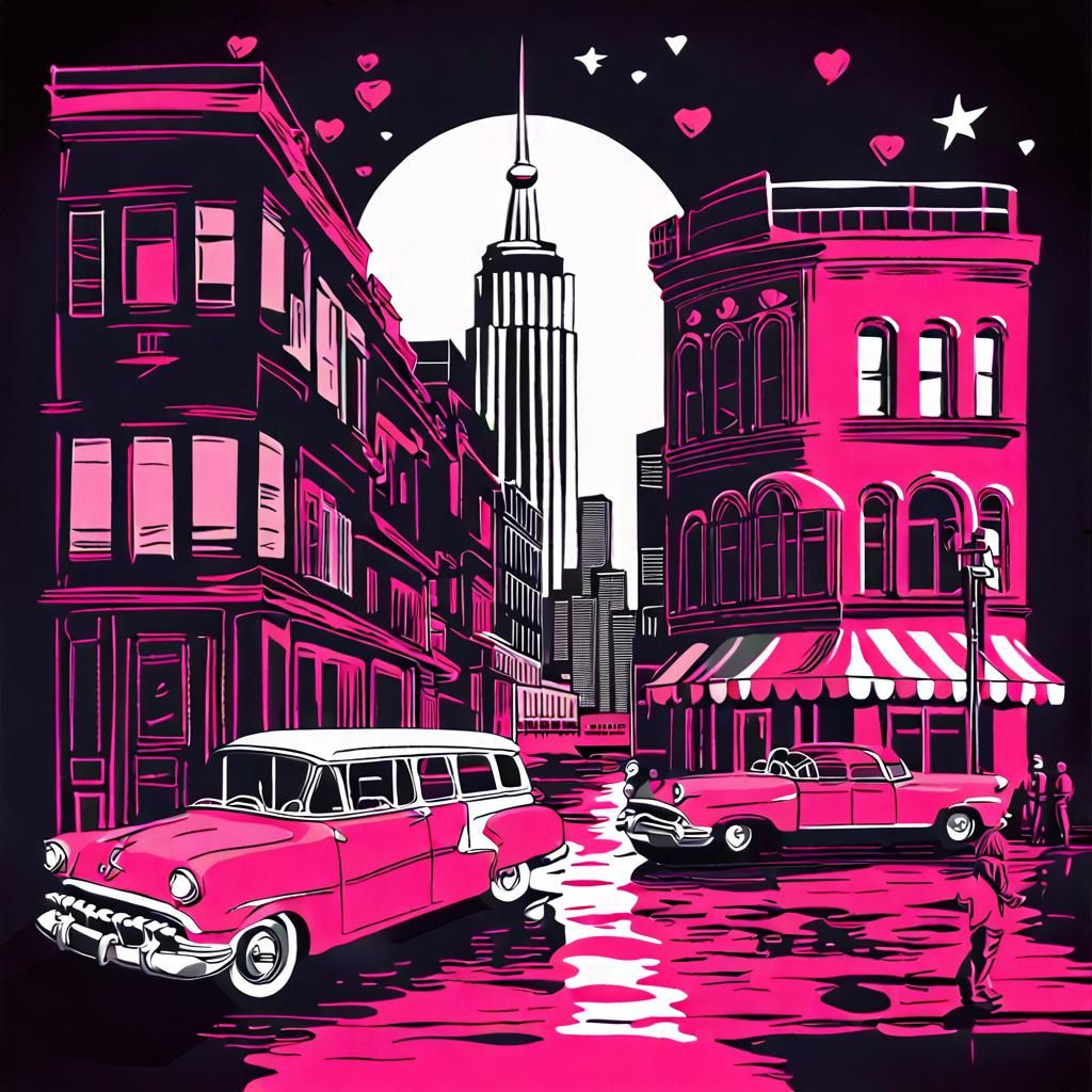 Retro American Diner in Anime Style