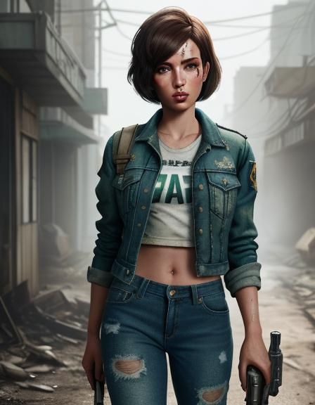 Fallout Character in Detailed Matte Painting Style