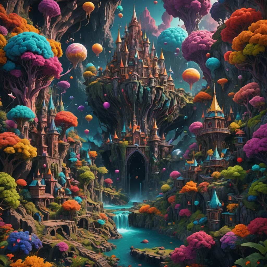 Colorful Trippy Image in Detailed Matte Painting Style