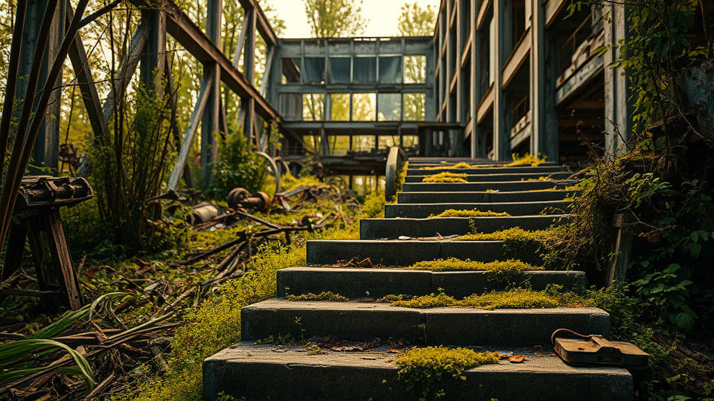 Eerie Chernobyl Exclusion Zone Landscape in Golden Light
