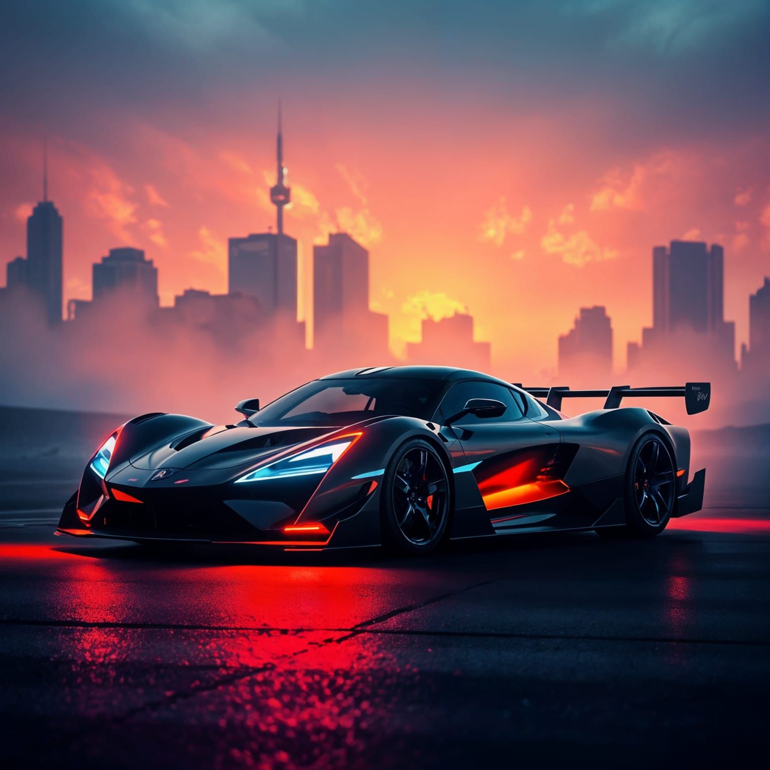 Neon Accented Supercar Concept