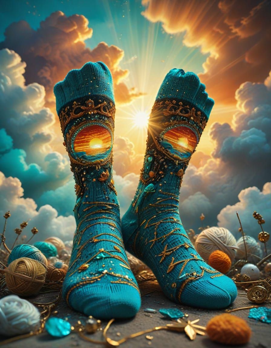 Magical Socks as Intricate Digital Painting