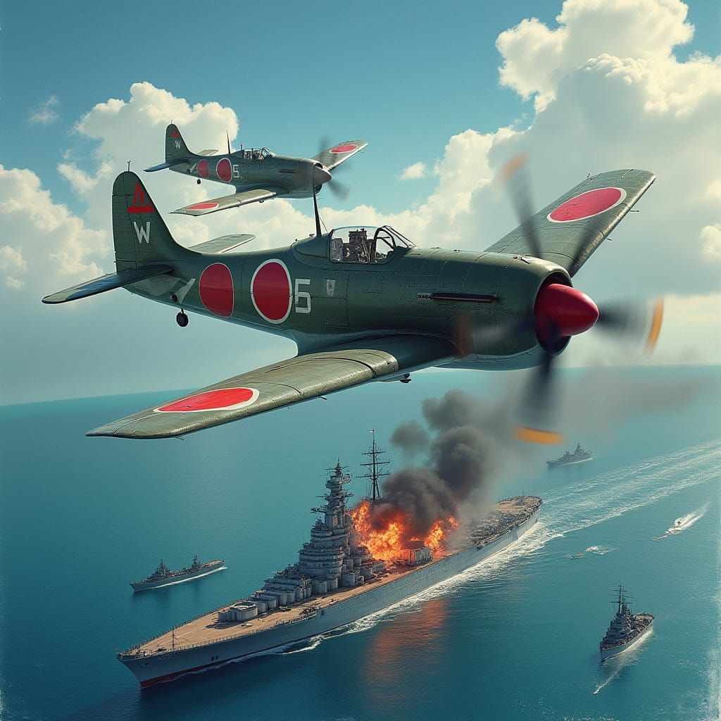 Zeroes Over Pearl Harbor in a Syd Mead-Inspired Aerial Attac...