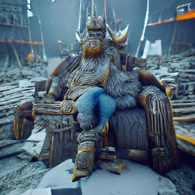 Stylized Viking King Digital Rendering