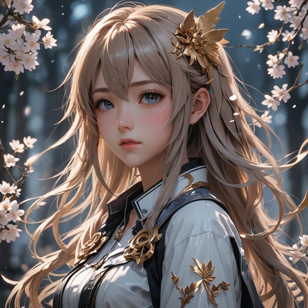 Detailed 3D Anime Art Inspired by WLOP