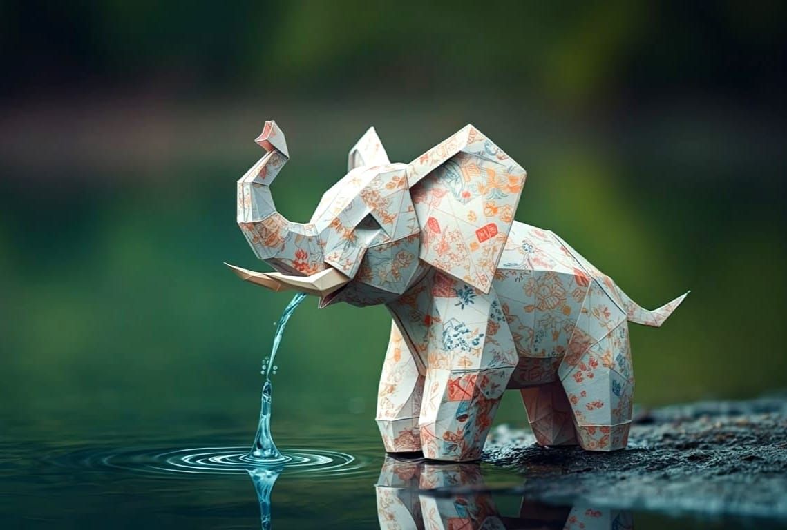 Transparent Origami Elephant Balloon Animal Drinks