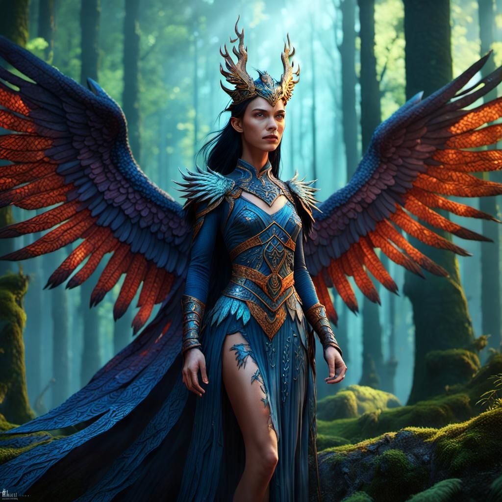 Beautiful Sorceress with wings