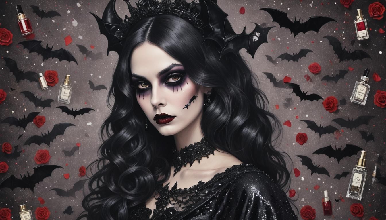 Gothic Glam: A Sinister Makeup Parlor Scene