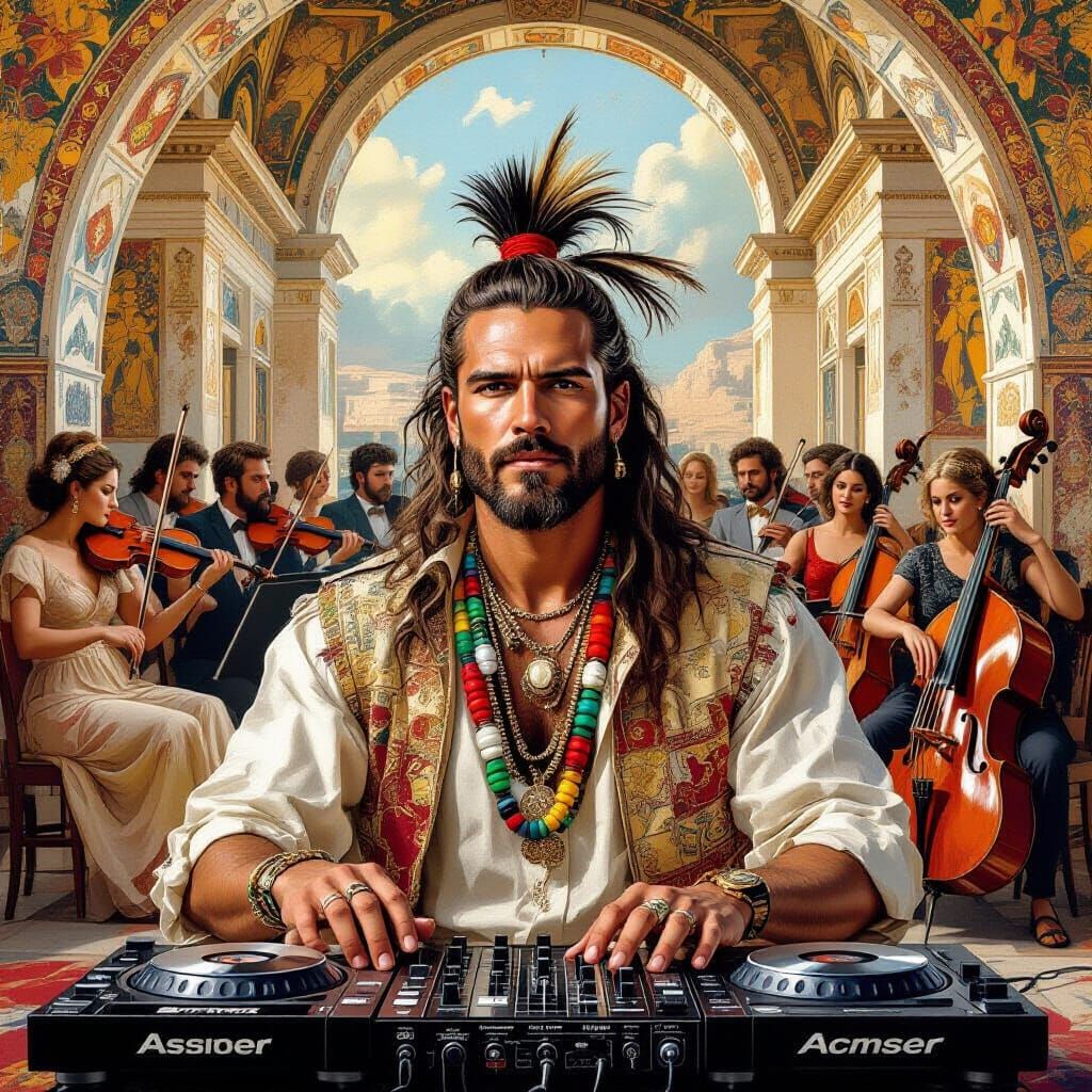 Aboriginal Musician Superstar in Raphael-Inspired Art