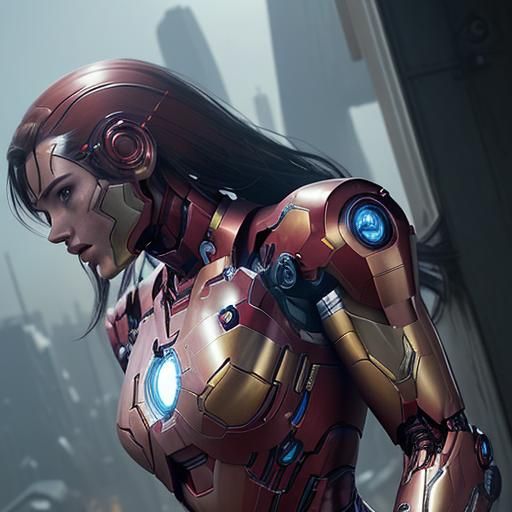 Iron Man, Megan Fox: Futuristic Sci-Fi Render