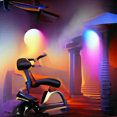 Stationary Bike with Volumetric Lighting Effects