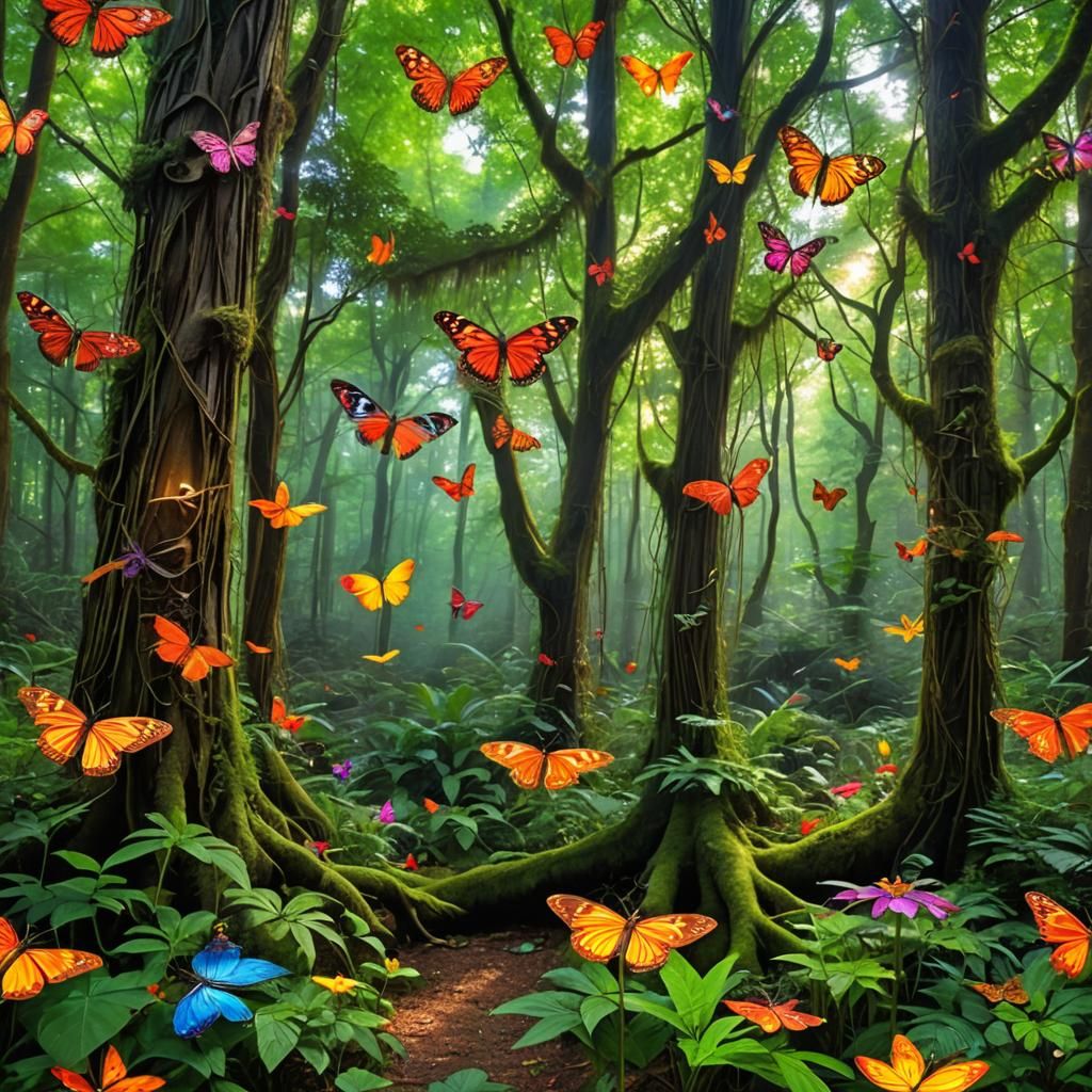 Mystical Forest Hippie Camp in Visionary Style