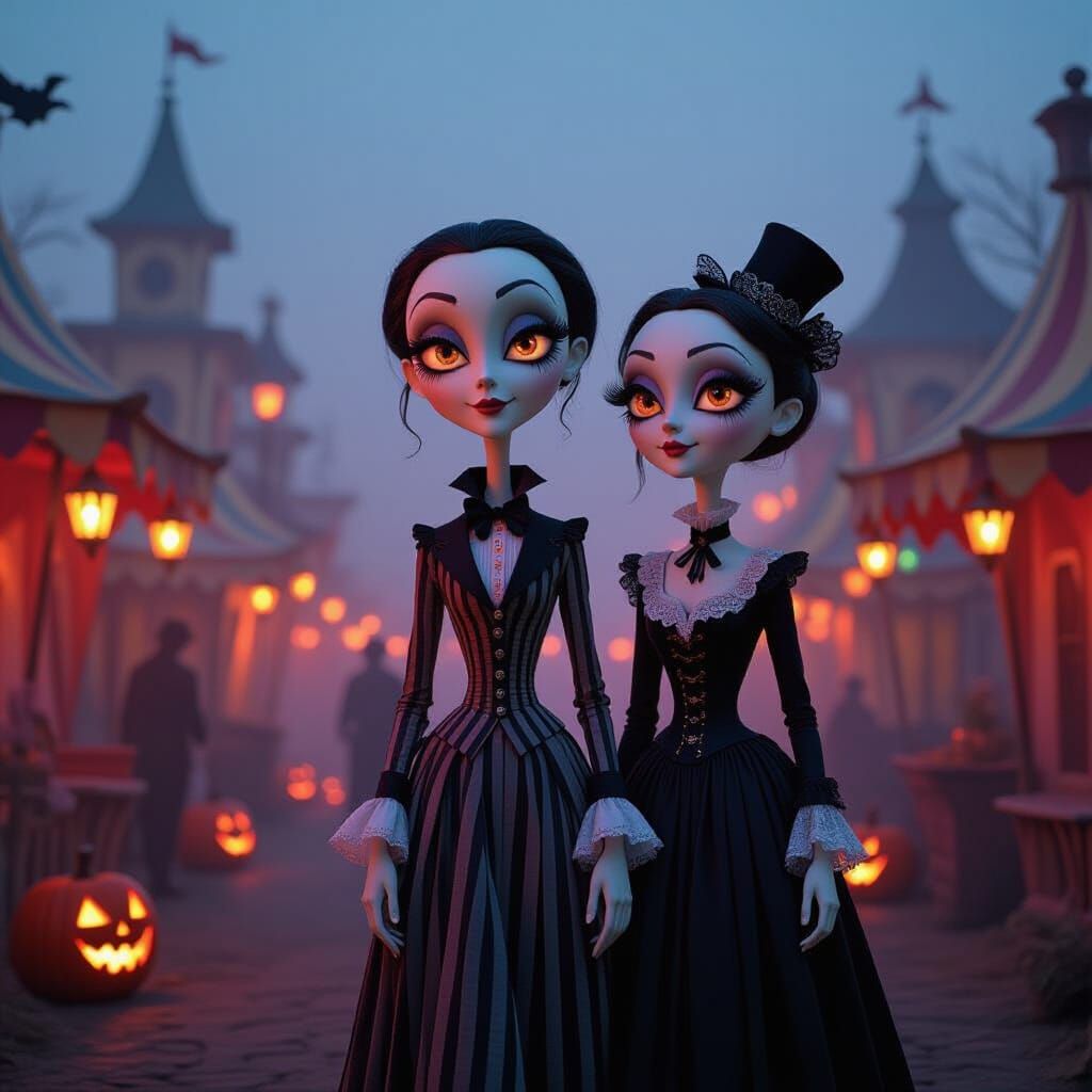 Tim Burton Style Puppets at Magical Halloween Carnival