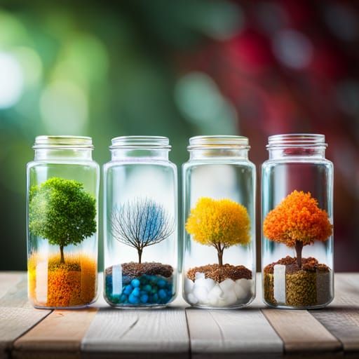 Four Seasons Trees in a Jar