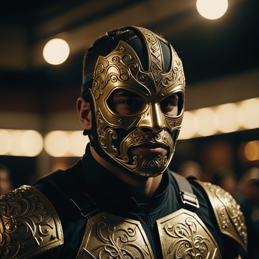 Wrestling Athlete Portrait in Hyperrealistic Style