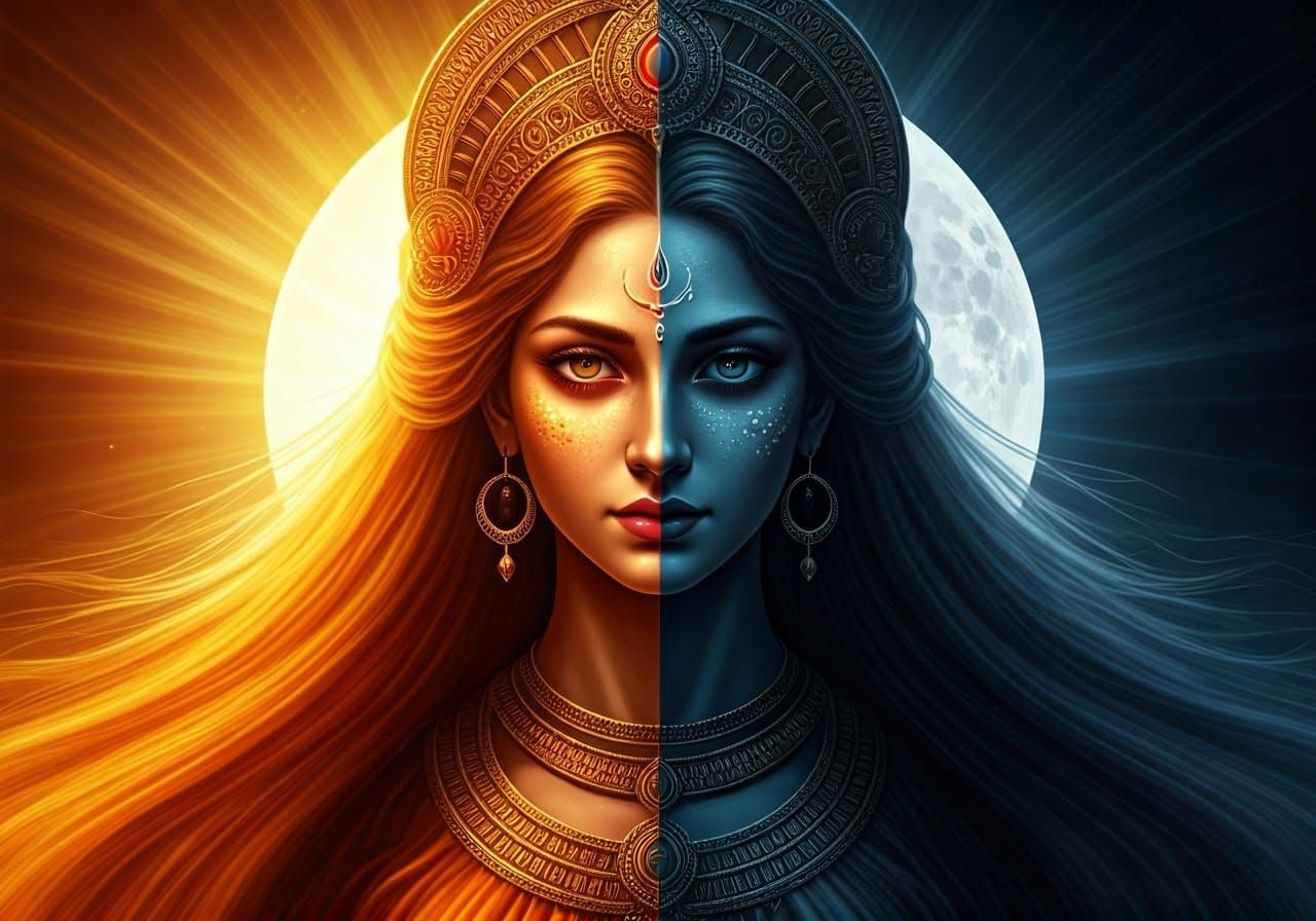 Divine Duality in Radiant Contrast