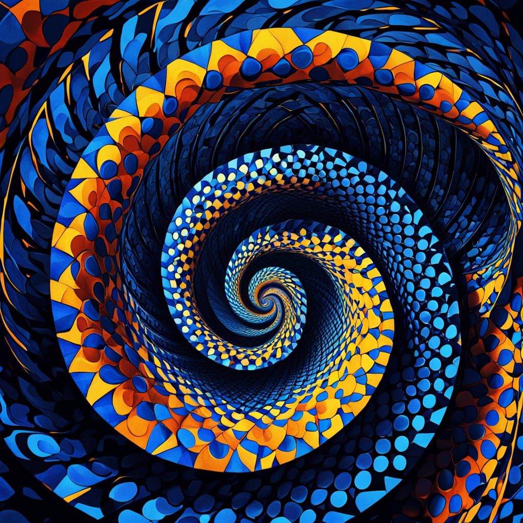 Optical Illusion Spiral Pattern in Vibrant Colors