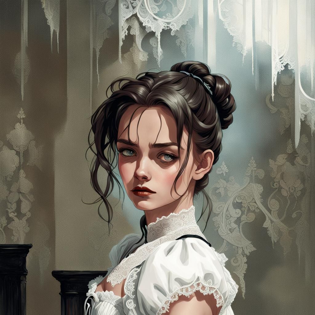 Victorian Lace and Leather Portrait