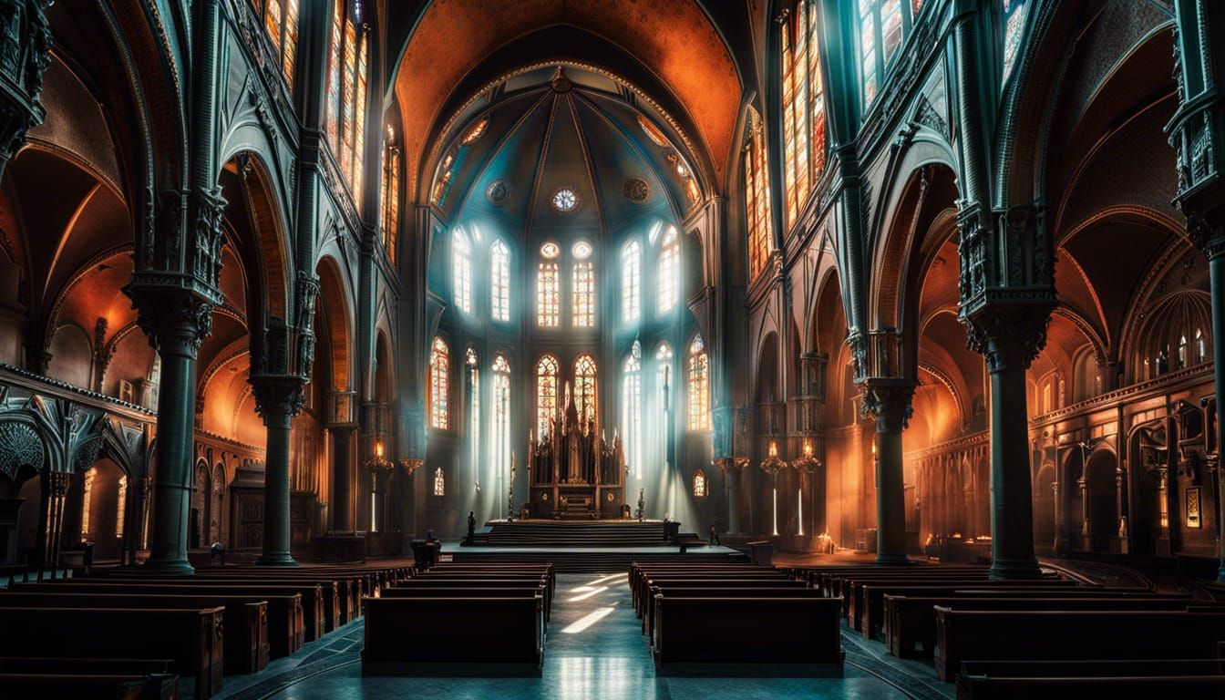 Eerie Basilica di San Francesco in Art Deco Style