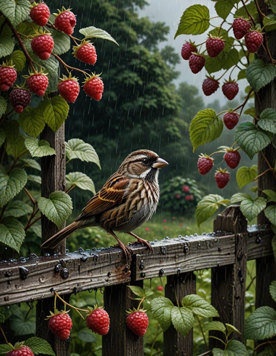 Dramatic Rainy Garden Scene in UltraHD